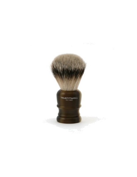 Pennello da barba con manico in resina effetto corno