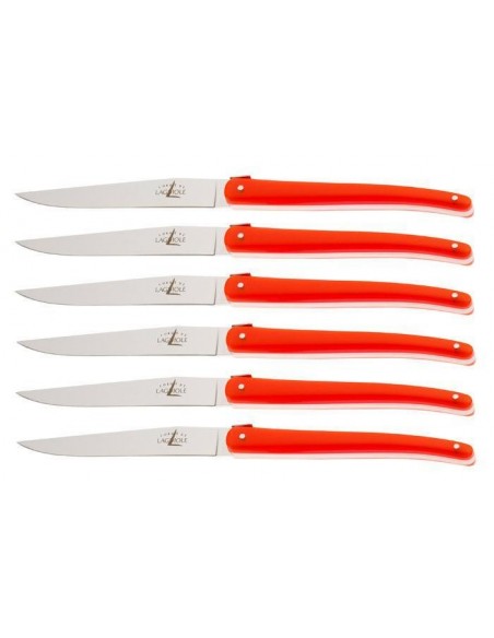 Red Acrylic Table Knives Wilmotte  6 pz