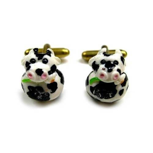 Cow-shaped cufflinks