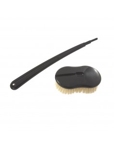 Spazzola da Bagno Setole Naturali Maiale Manico Nero 2