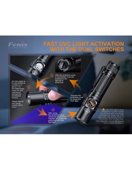 Torcia Disinfettante UVC LED Fenix LD32 1200 lumen 170 metri