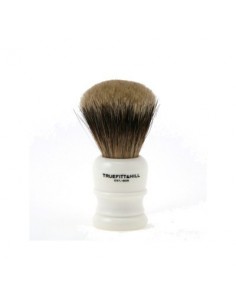 Pennello da barba con manico in resina bianco perla