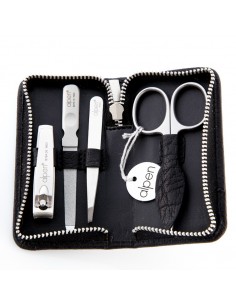 Set Manicure 4 pz Nero in Pelle