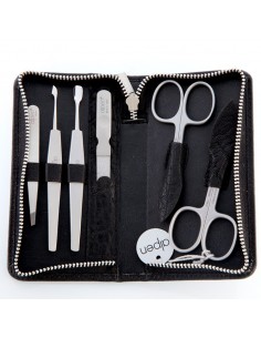 Set da Manicure Astuccio Nero in Pelle 6 pz