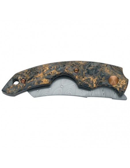 Coltello Chiudibile Damasco Fox Virtus Carbonio Taglia Sigari