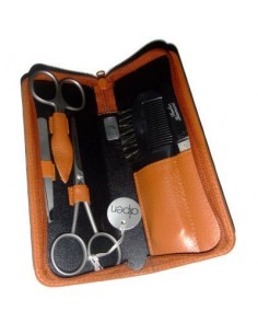 Set da barba e baffi in pelle colore cuoio