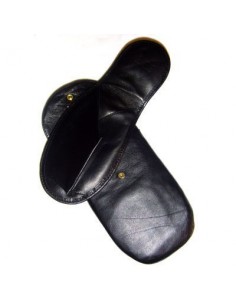 Pantofole da viaggio in pelle nera