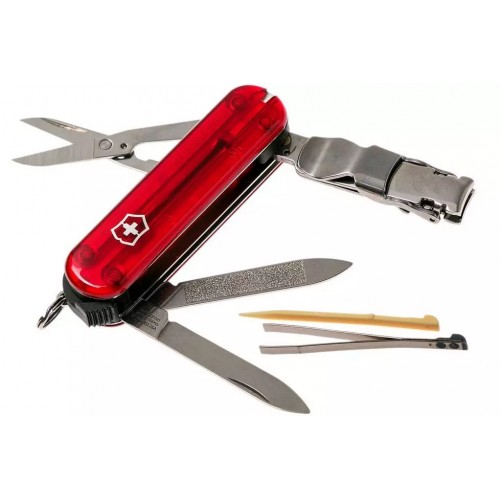 Victorinox Nail Clip 580 rosso trasparente