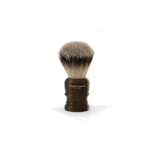 Pennello da barba con manico in resina effetto corno