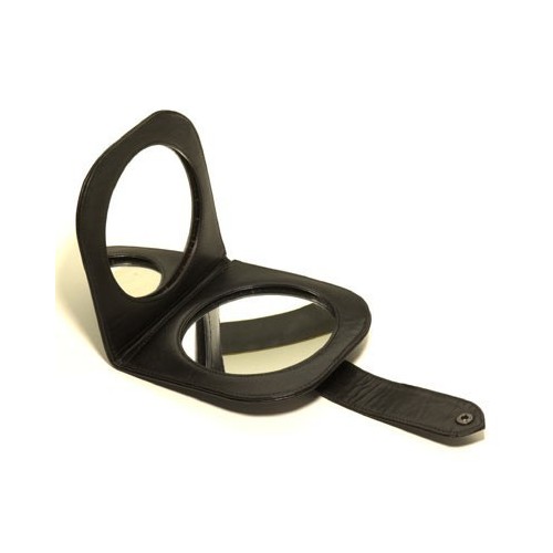 Specchio doppio in pelle
