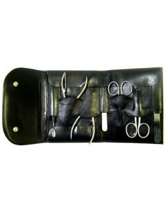 Astuccio manicure nero con chiusura automatica