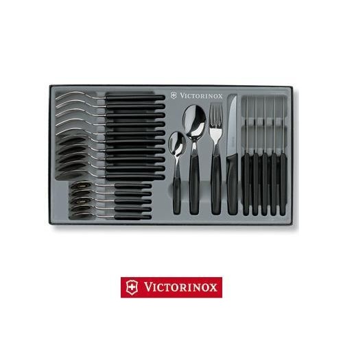 SCATOLA 24 POSATE MANICO NERO V-5.13 33.24 
