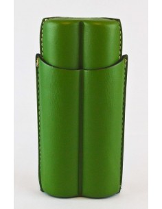 Astuccio Scanalato per 2 Toscanelli in Cuoio Verde