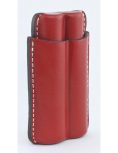 Astuccio con Scanalatura per 2 Robusto in Cuoio