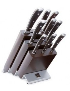 Ceppo di 9 Coltelli Ikon Ebano 