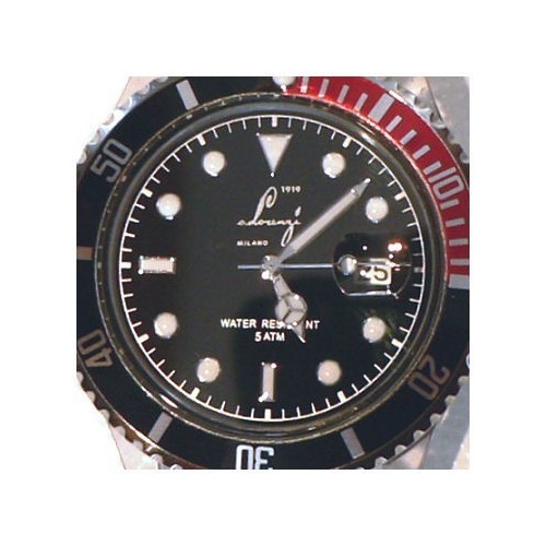 Lorenzi - Submariner Plexi Nero/Rosso - Coltelleria Lorenzi Milano