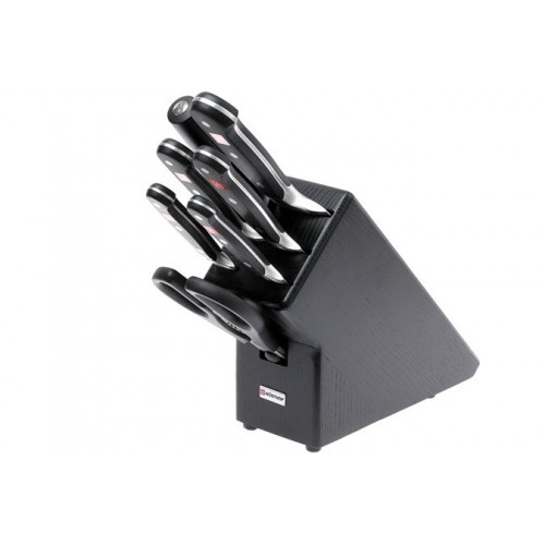Ceppo di 7 Coltelli da Cucina in Frassino Nero