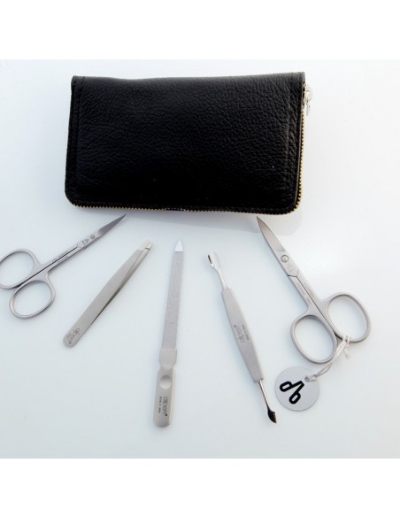 Astuccio da Manicure in Pelle con Zip