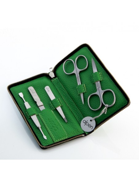 Astuccio da Manicure in Pelle con Zip