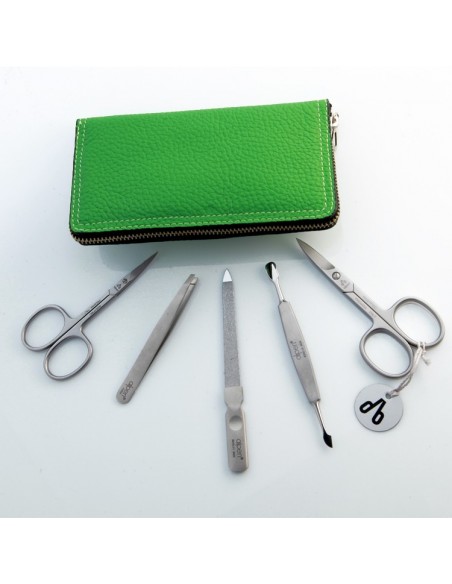 Astuccio da Manicure in Pelle con Zip