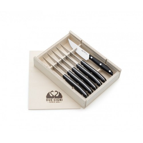 Set 6 Coltelli Bistecca America Neri Serie 1896
