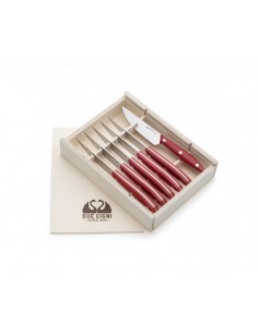 Set 6 Coltelli Bistecca America Rosso Serie 1896