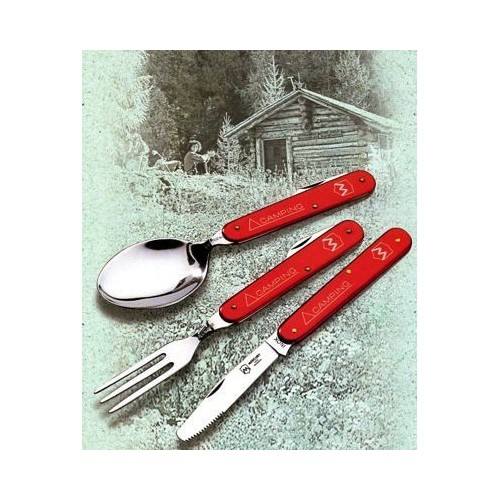 Posate Pieghevoli 5 In 1 In Acciaio Inox Per Campeggio – Set Con Forchetta, Cucchiaio, Coltello, Apribottiglie